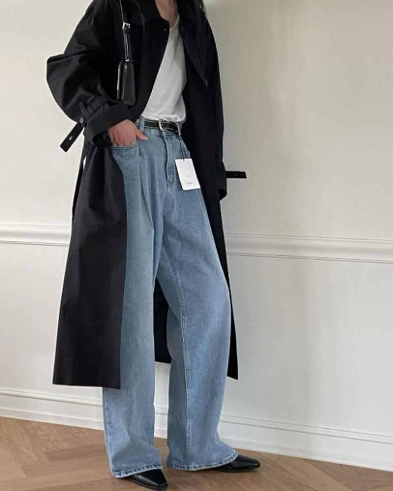 와이드 핀턱 데님 팬츠 2Color