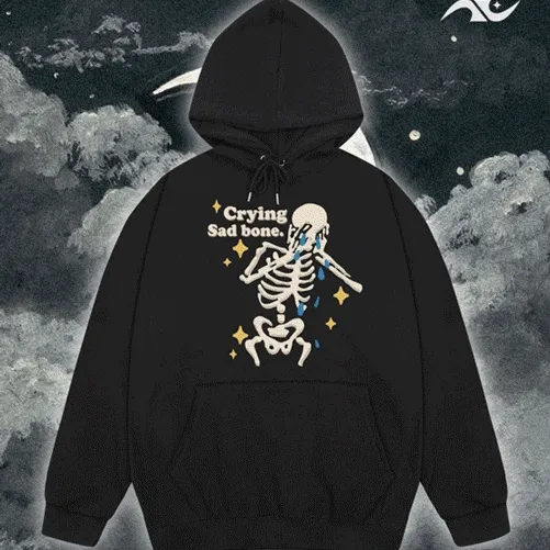 [당일배송☠️][기모버전추가] 루즈핏 오버핏 귀여운 커플룩 남녀공용 빅사이즈 크라잉본 후드티