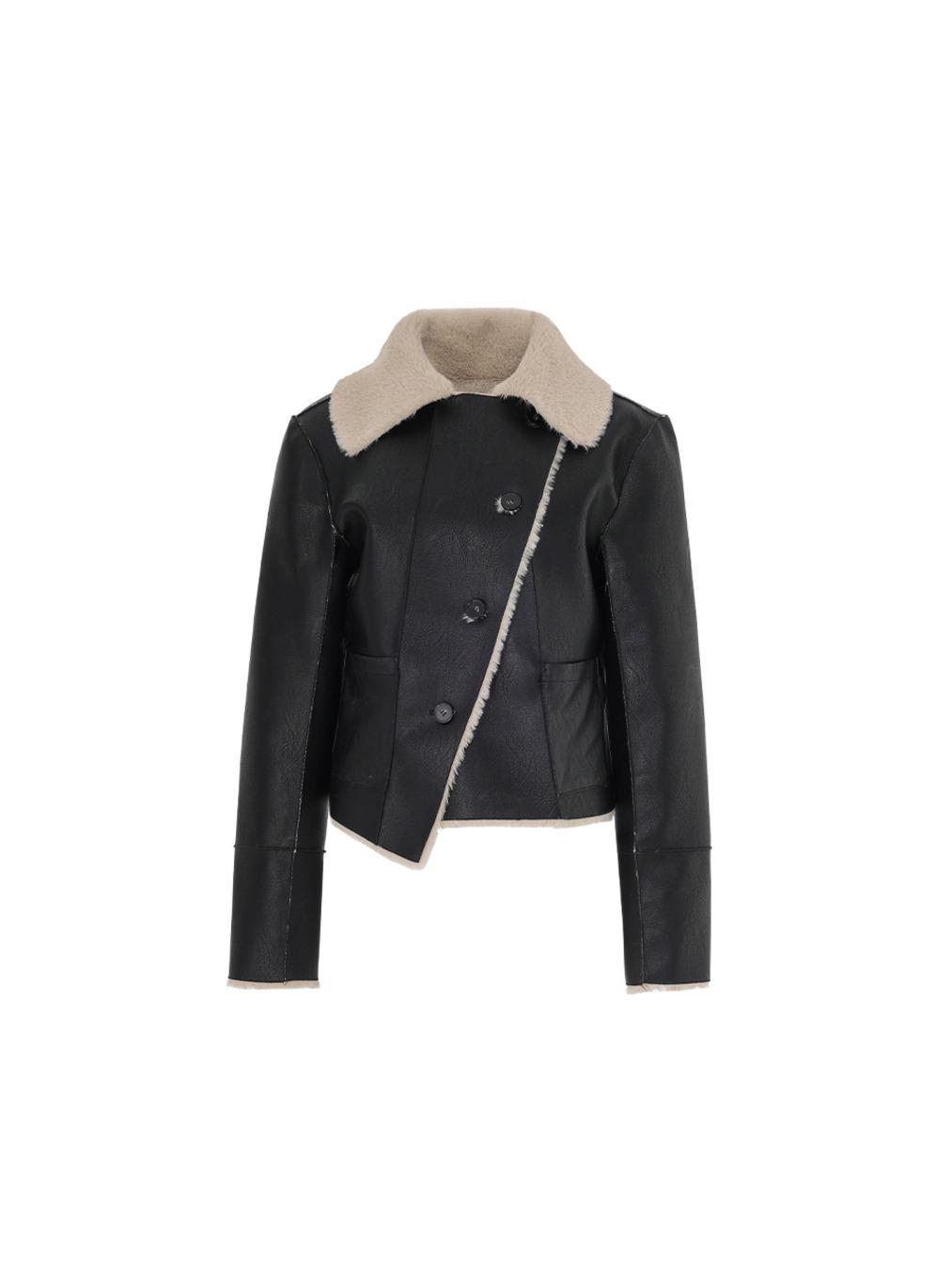 [12/4 예약배송]Reversible shearling mustang (Black)