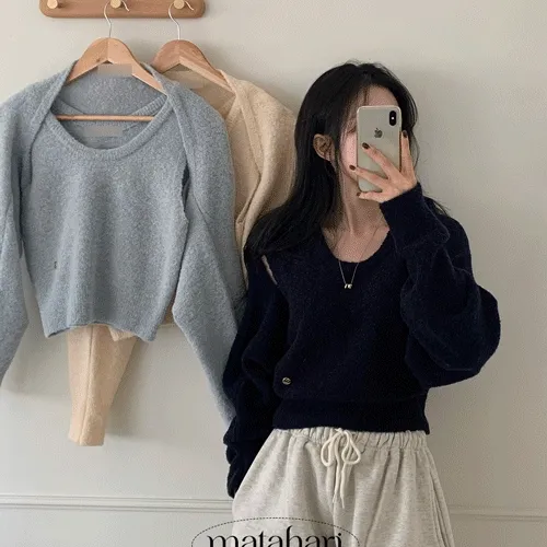 ☁️볼레로가디건☁️ 몽글 몽글 부클 나시가디건세트 볼레로 크롭 가디건 세트