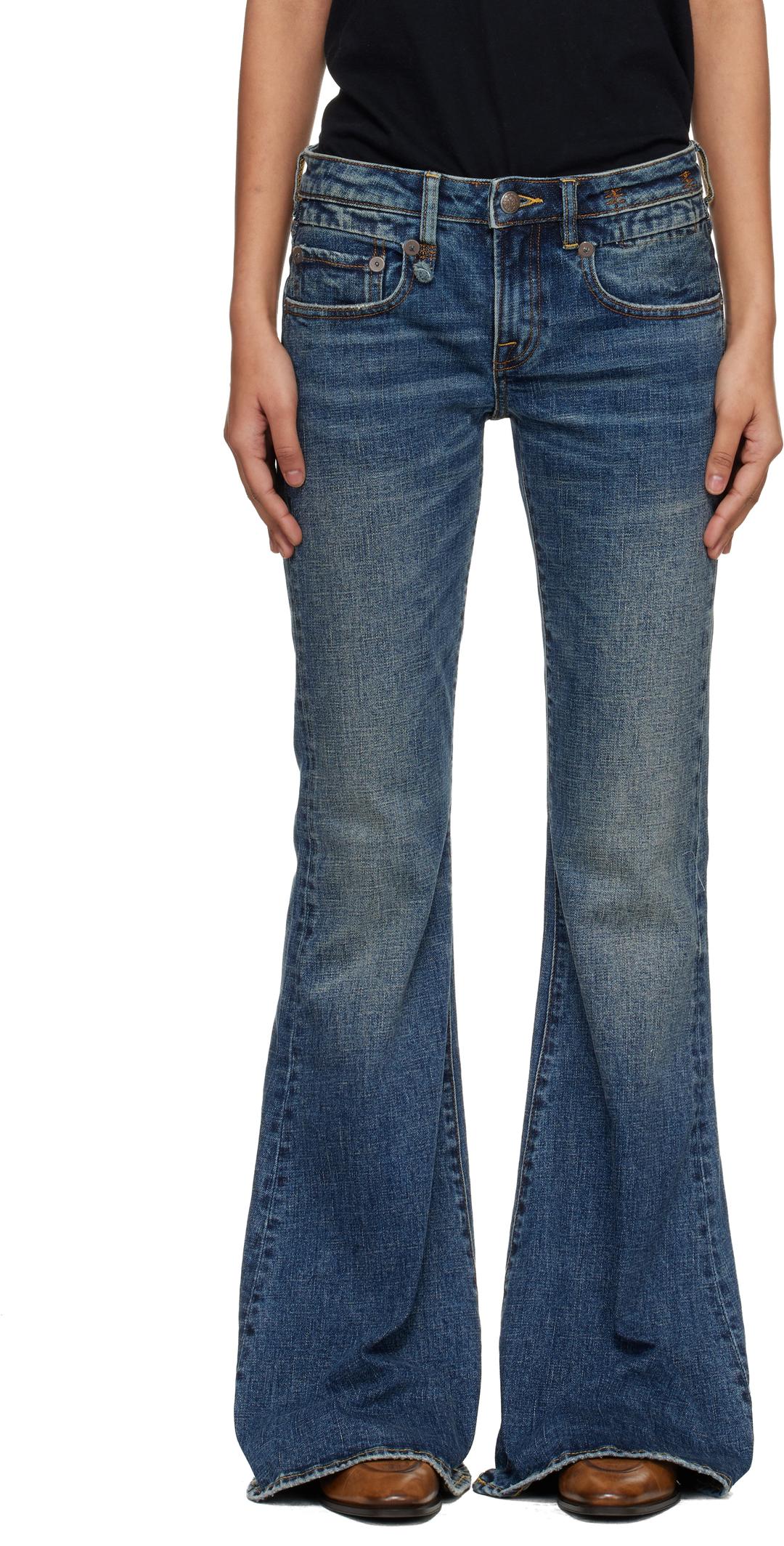 Blue Overflow Boy Flare Stretch Jeans