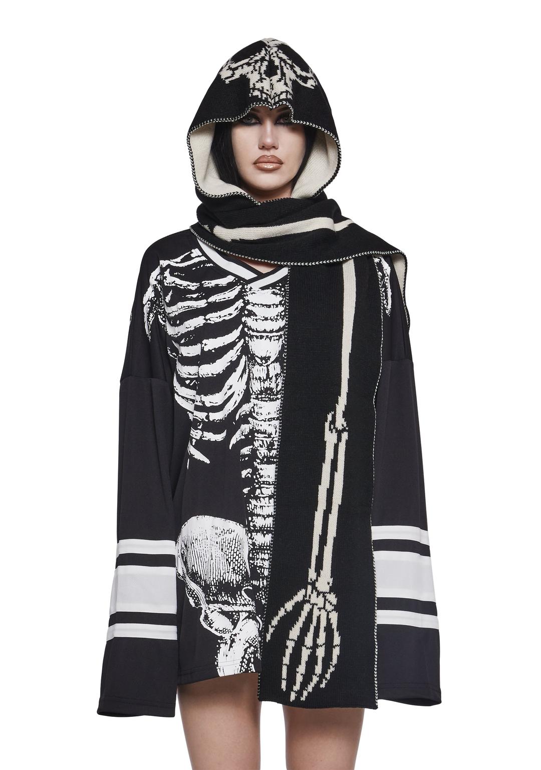 Haunted Scarf With Hood - BLACK / ONE SIZE