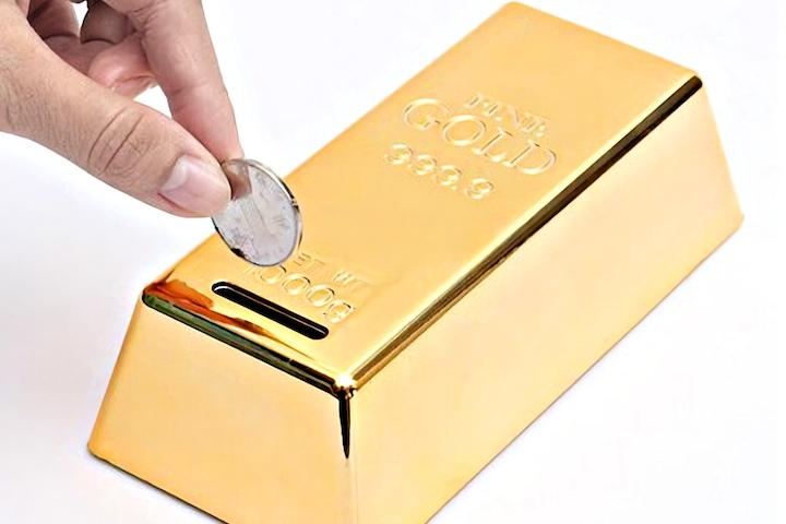 특이한 골드바 금괴 저금통 (중)