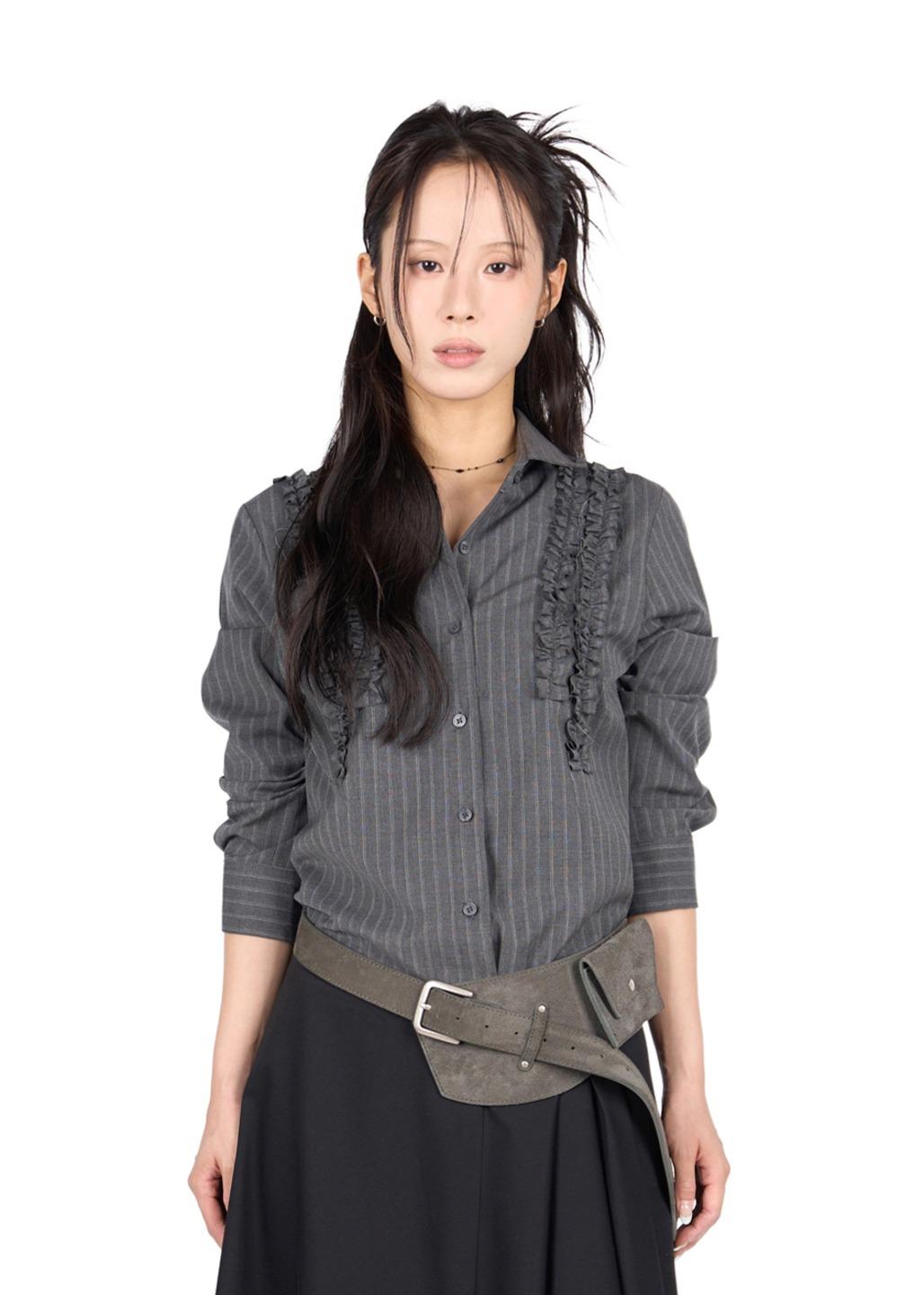 릿킴 FRILL STRIPE SHIRT