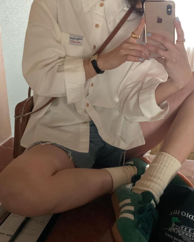 라벨 오버 남방 (4color) 면 워싱 루즈핏 캐쥬얼 라벨포인트 봄 셔츠 스트라이프 힙한 셔츠