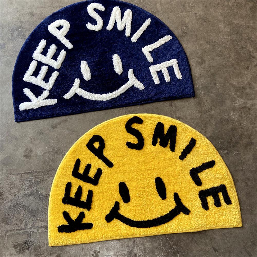 귀여운 푹신한 스마일 발매트 거실 미니 러그 화장실 발판 (고급형)