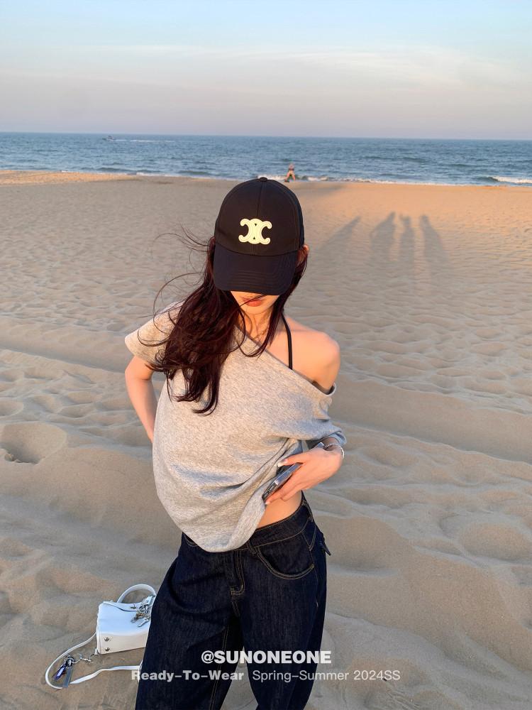 레어 원숄더 티셔츠 3COLOR