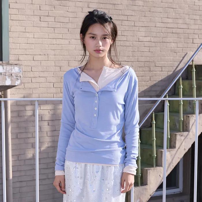 Essential Henley Neck T-Shirt (4color)