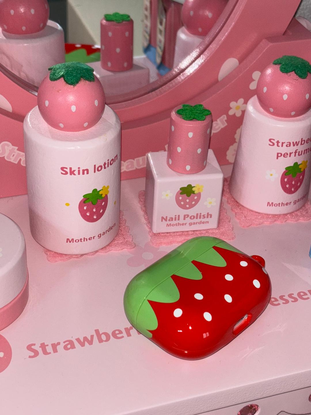 red strawberry airpod case