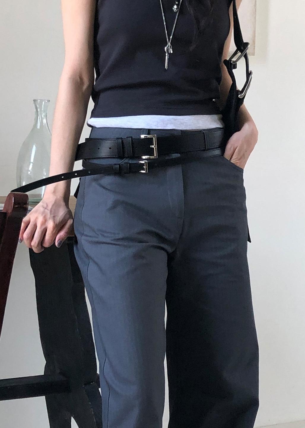 DOUBLE LAYERED BELT in cowskin*최대 한달 소요*