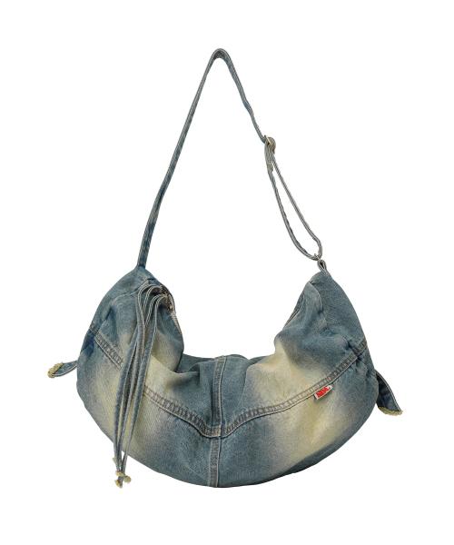 Vintage Brushed Denim Duffel Bag Mid Blue