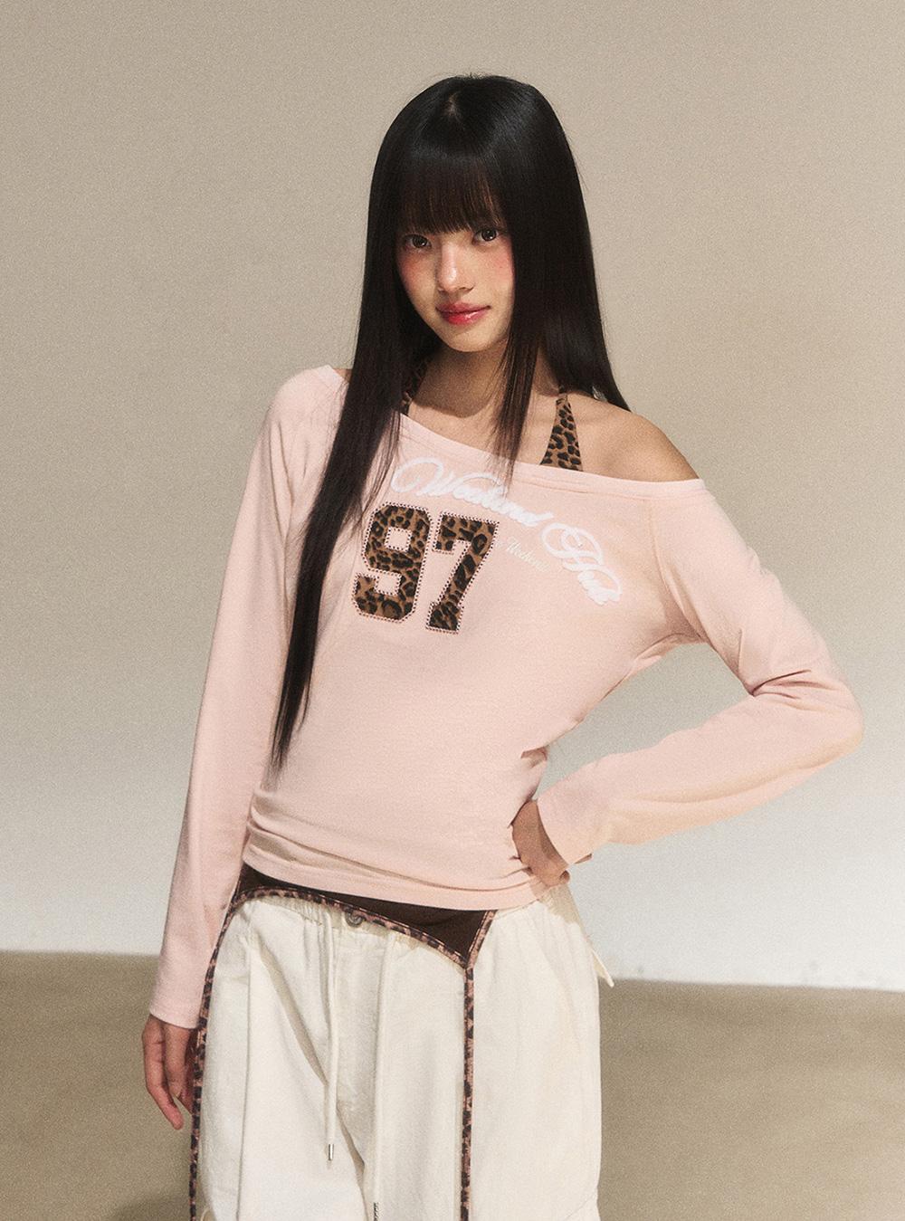 Leopard Layered Off-Shoulder Top