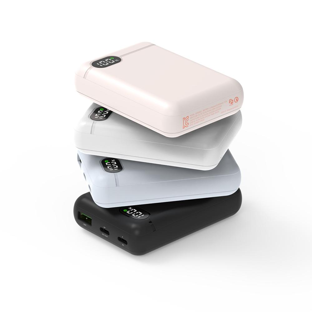 [24년형 리뉴얼! 당일출고🚀]  리큐엠 20W 고속충전 LCD잔량표시 10000mAh 미니 보조배터리 QP1000C