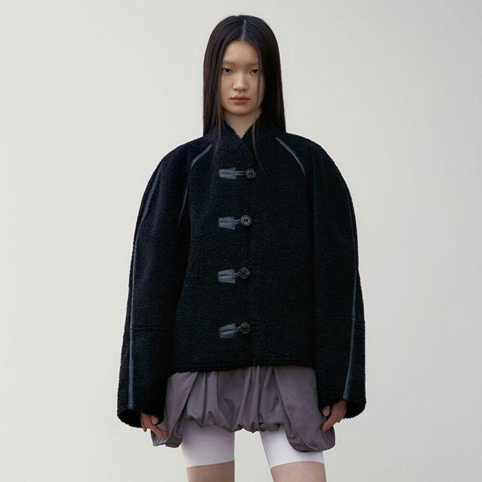 SHORT SHEARLING REVERSIBLE COAT_BLACK_LW244JP05BK