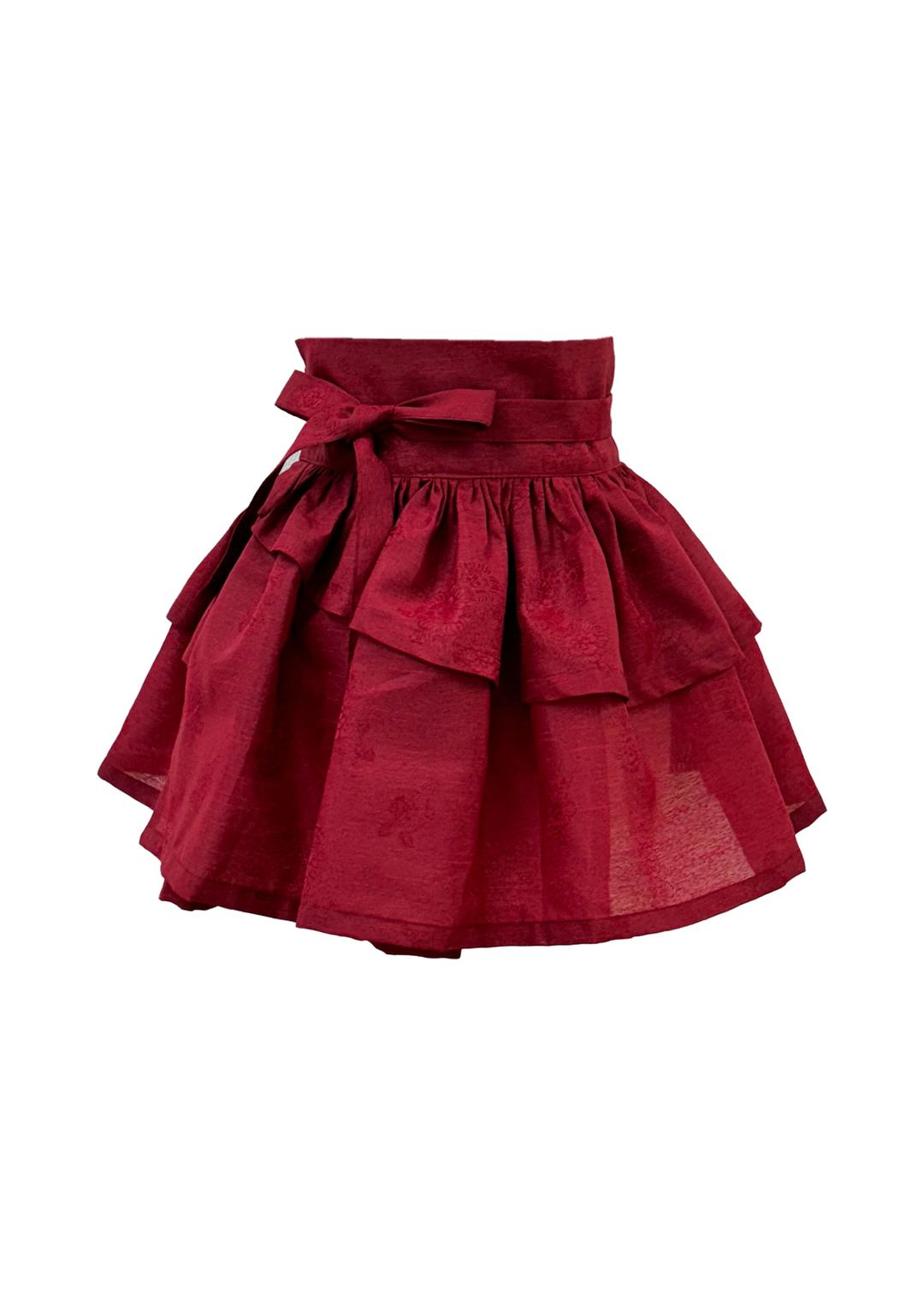 24 프릴 미니 허리치마 [레드/퍼플]