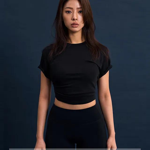 (WOMEN)알브이디 모달 오버핏 크롭 반팔티 95g (블랙)