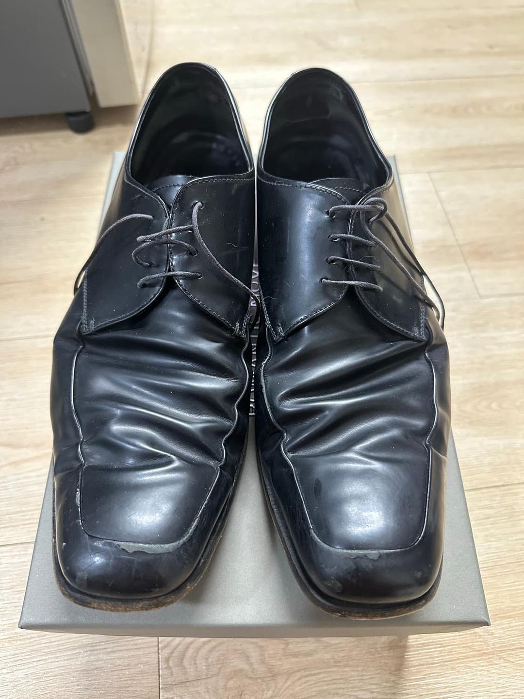 Prada 프라다 브러시드 레더 더비슈즈 레이스업 | 후루츠패밀리