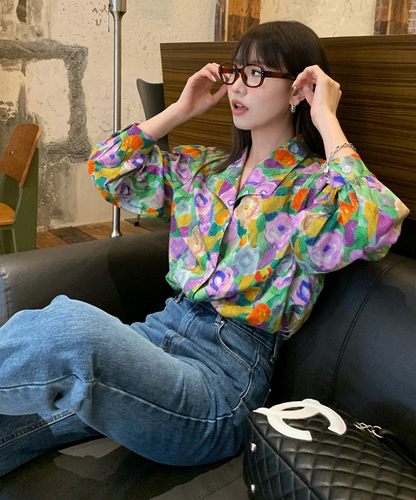 뮤즈 플라워 블라우스