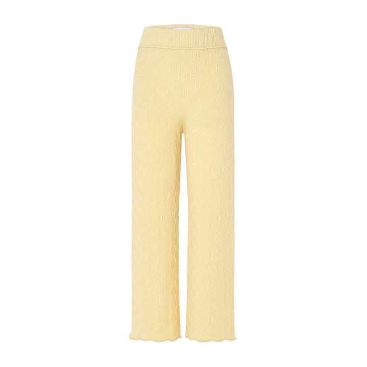 러스 여성 TOFU 덱스처 디테일 스트레이트 니트 팬츠 (SS23SM01N NATILLA) 옐로우