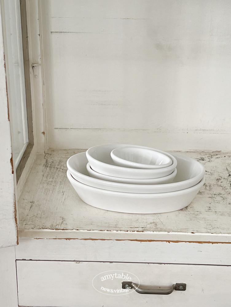 (에이미테이블) 화이트 오발 딥 보울 3size