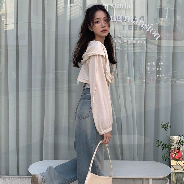 SIMON BOLERO HOODY CARDIGAN(IVORY, PINK, GREY, BLACK 4COLORS!)