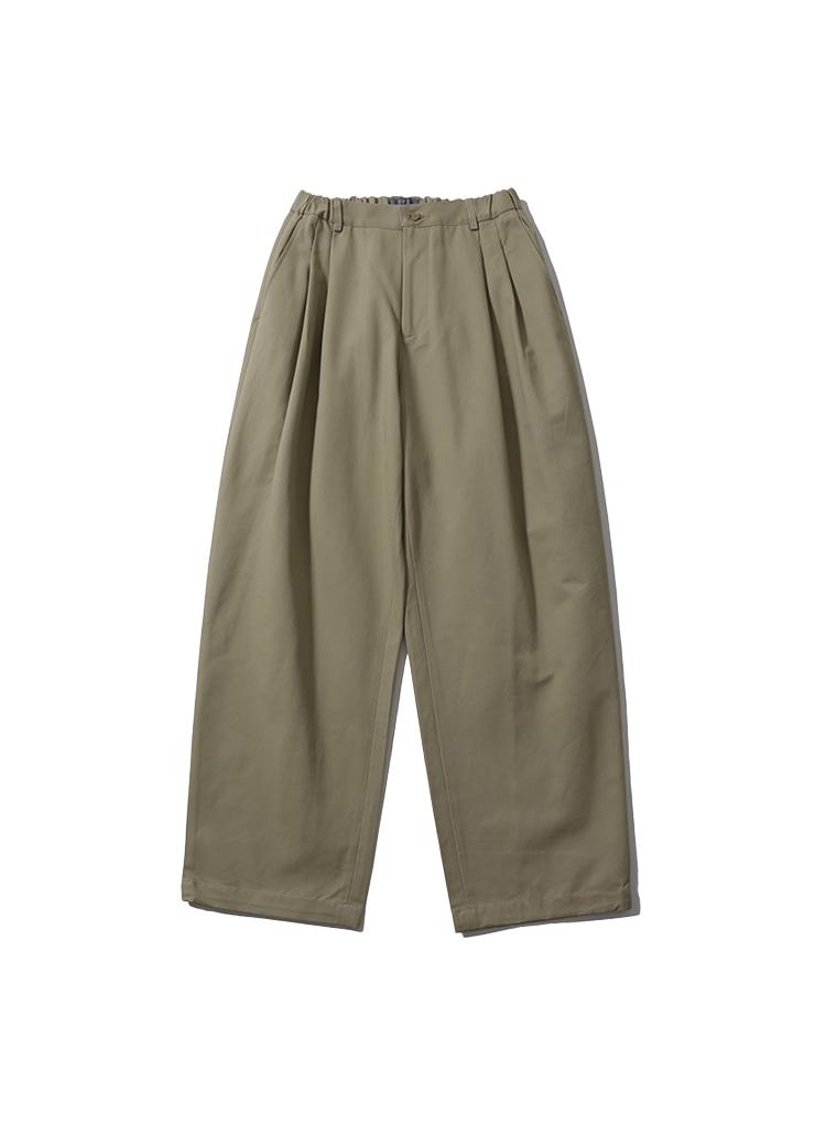 HOMELY TWO TUCK HEAVY CHINO PANTS (BEIGE)
