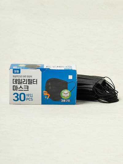 데일리 필터 마스크 블랙 대형 30매입