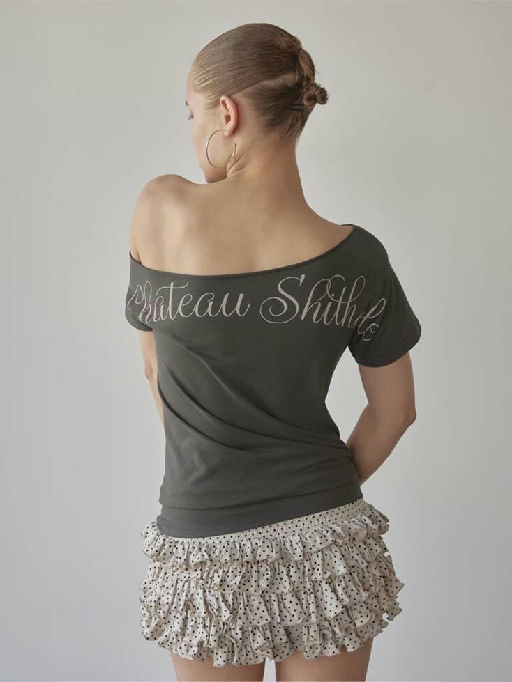 Chateau Shithole Tie Tee Charcoal