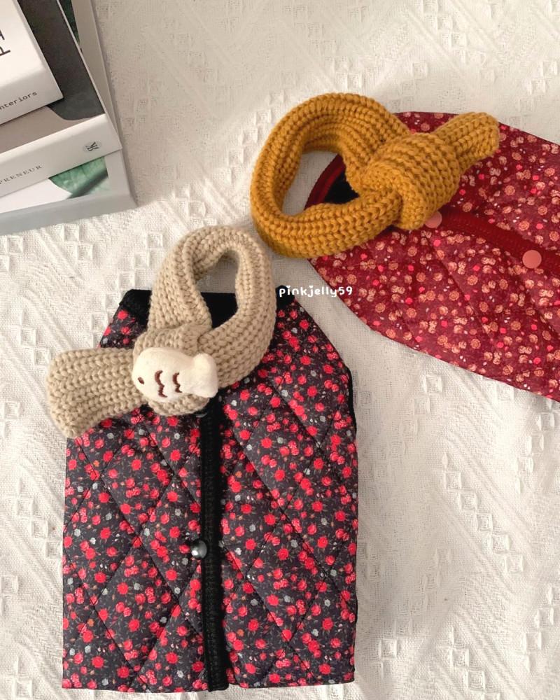 강아지할머니조끼 수면 고양이 김장 강아지옷 할매 꽃무늬 반려묘 S 누빔 PKGMJ