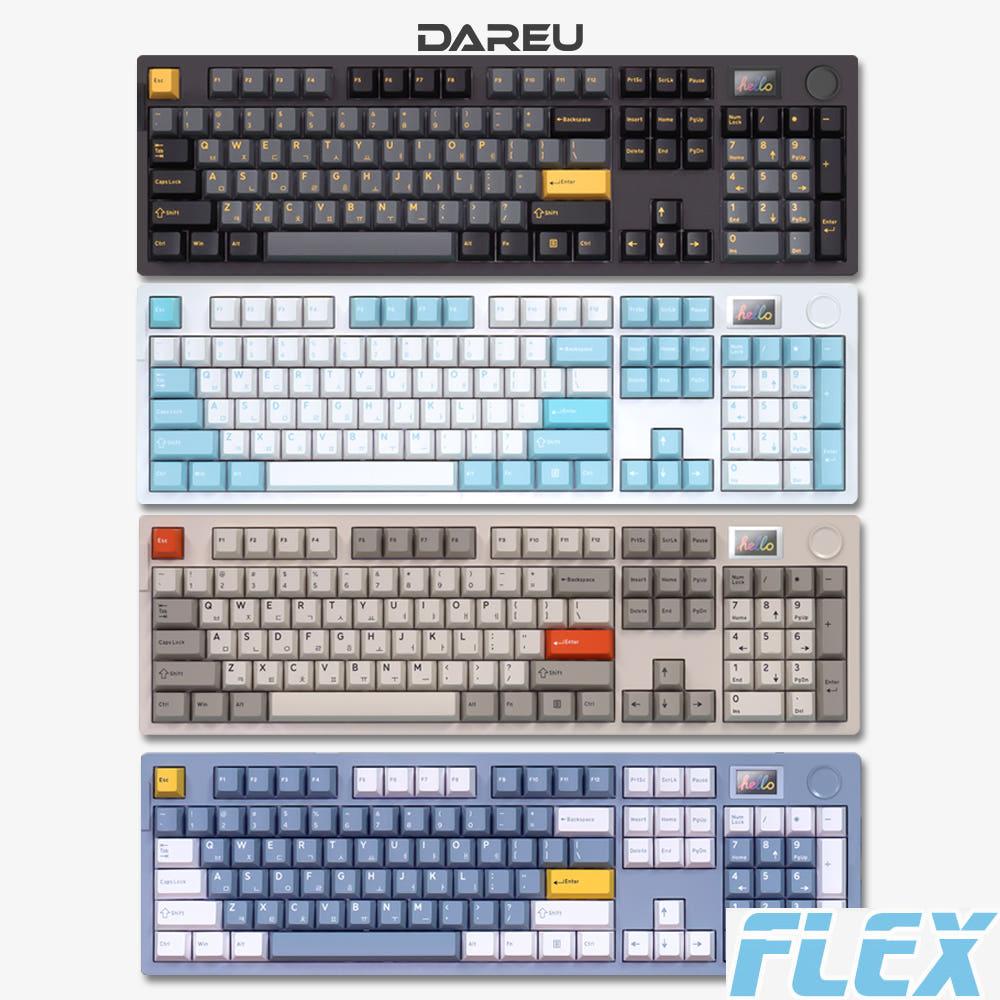 다얼유 A104 PRO FLEX 블루투스 유 무선 기계식 키보드 저소음머스타드축