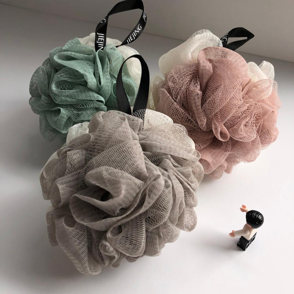 대왕 샤워볼 샤워타올 컬러 투톤 배합 (핑크,그레이, 블루)