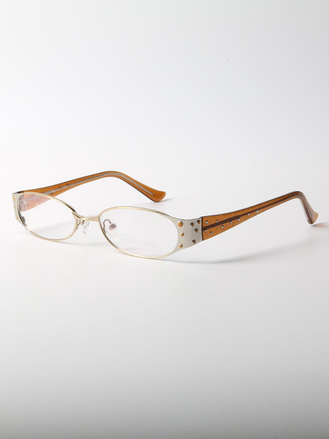 404 | Metal Rivet Glasses - Silver / One Size