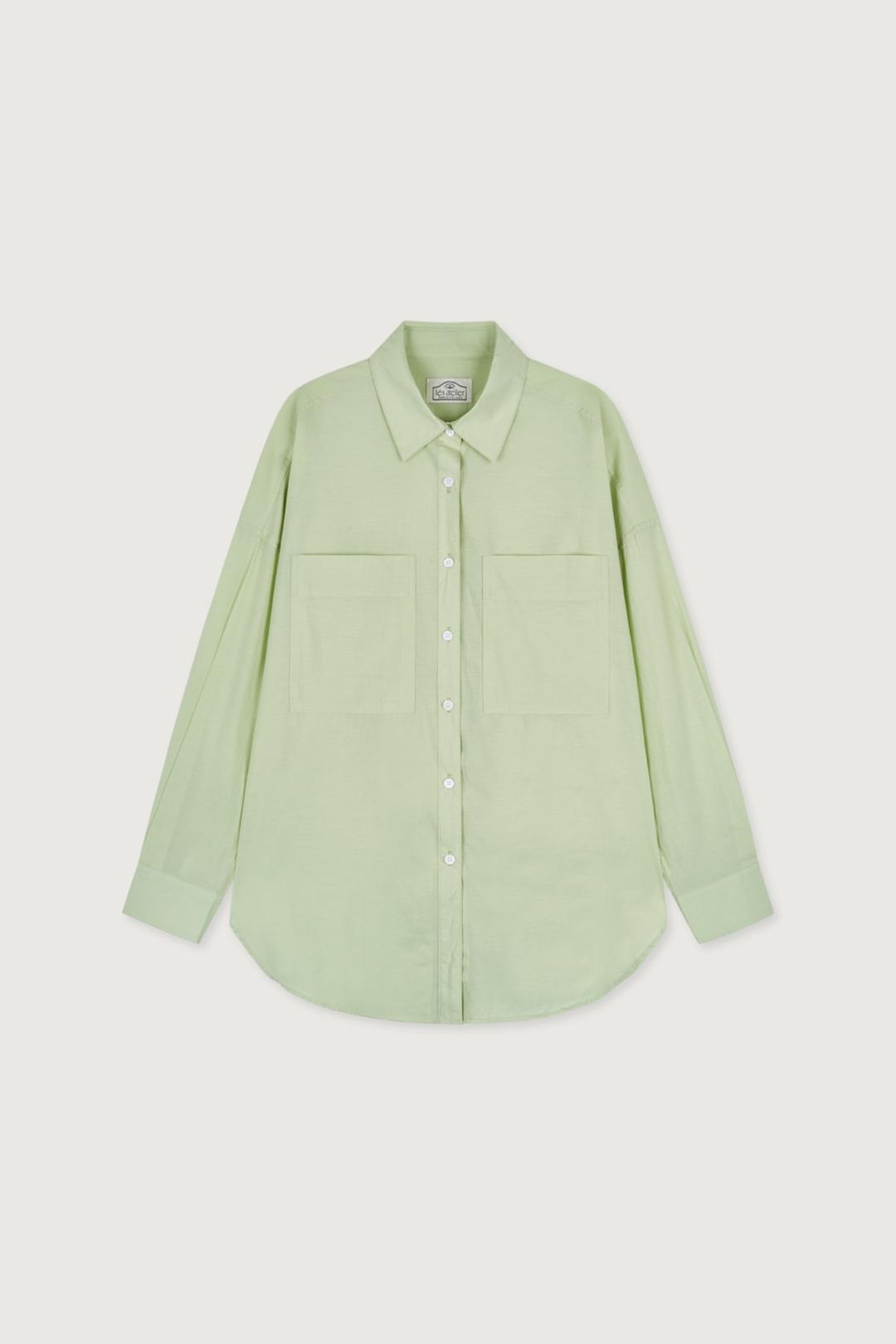Light cotton summer oversized shirts (green)