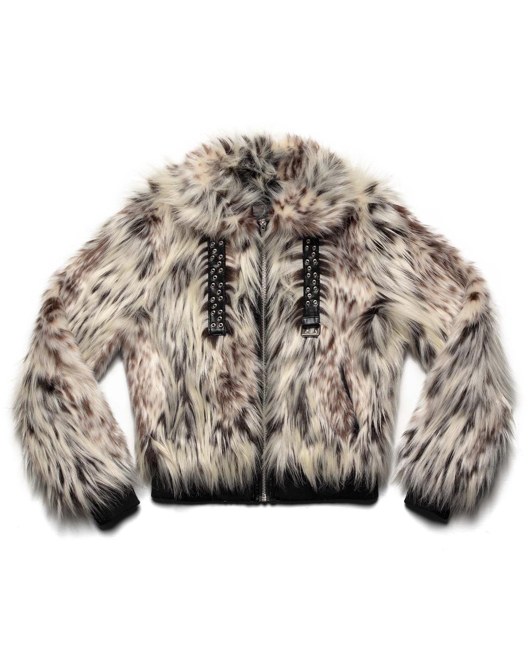 Snow Lynx Fur Bomber - M