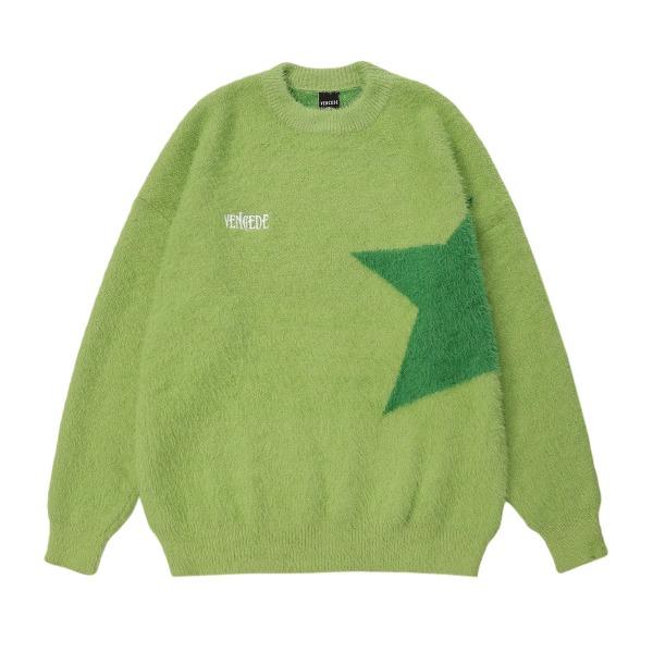 가바바 남녀공용 옆면에 별이 그려진 오버핏 긴팔 스웨터 G77779