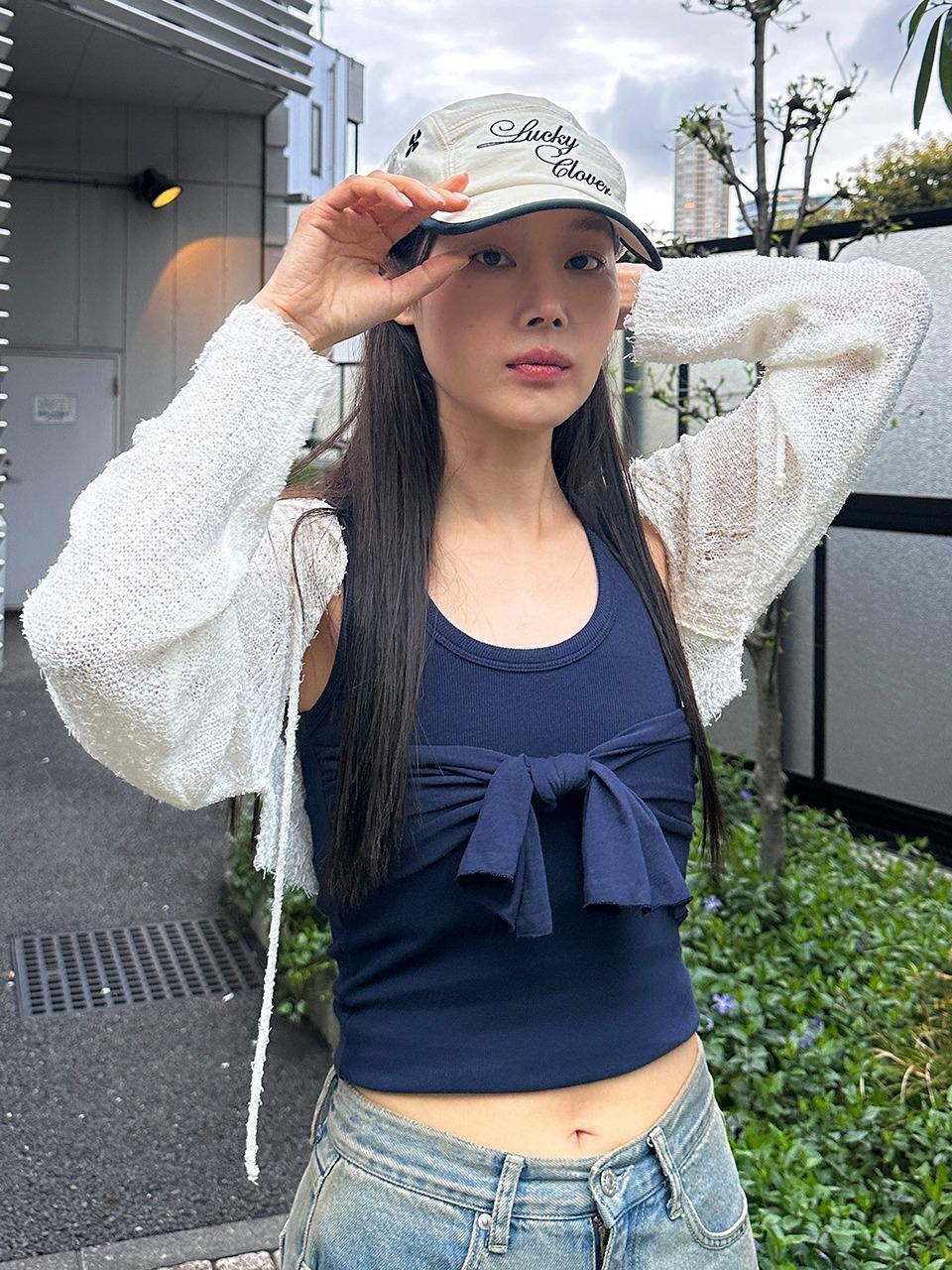 LUCKY CLOVER CAMP CAP (CREAM NAVY)