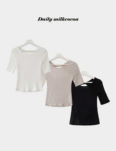 밀크코코아 twist detail tee