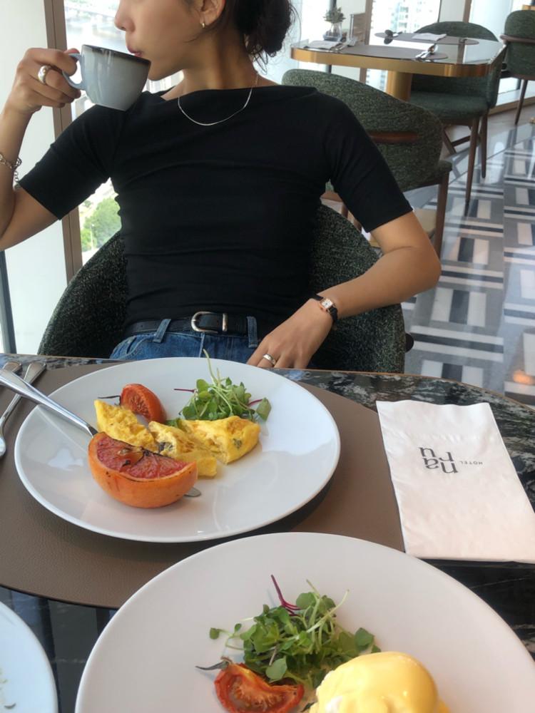 밀리언 5부 보트넥 티셔츠 (4color)