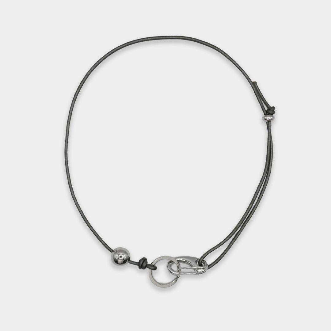 Leather Ball Buckle Necklace