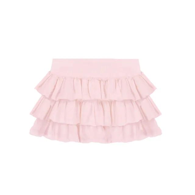 Libby two-tiered ruffle skirt / Baby pink