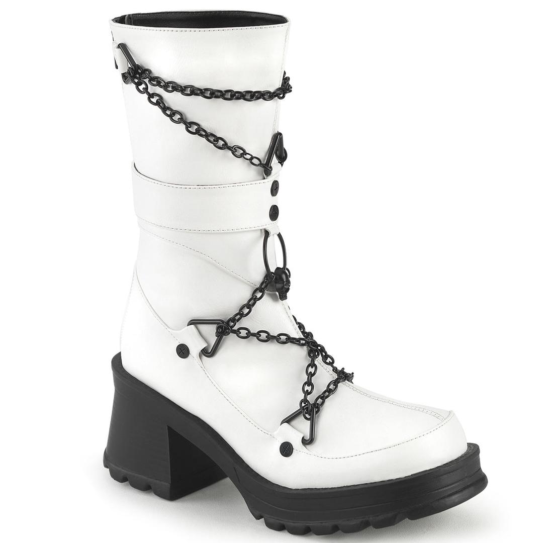 Bratty-120 - White Vegan Leather / 10