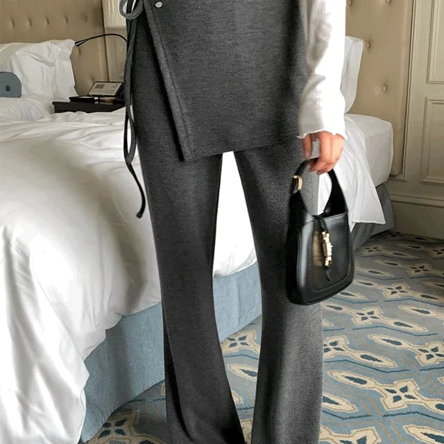 디어 부츠컷 레깅스 밴딩 팬츠 랩스커트 set 2color