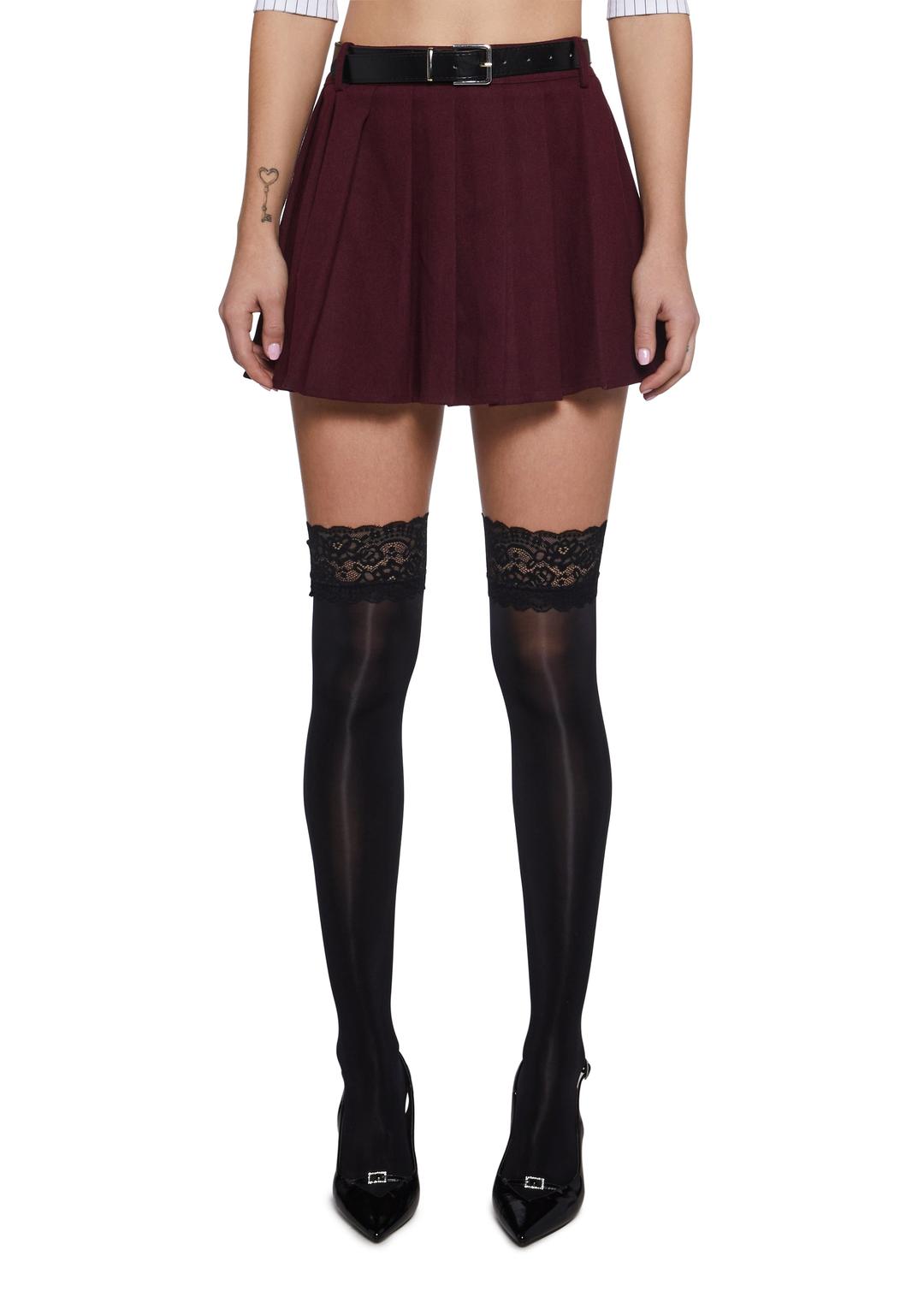 Renewed Interest Pleated Skirt - RED / Small