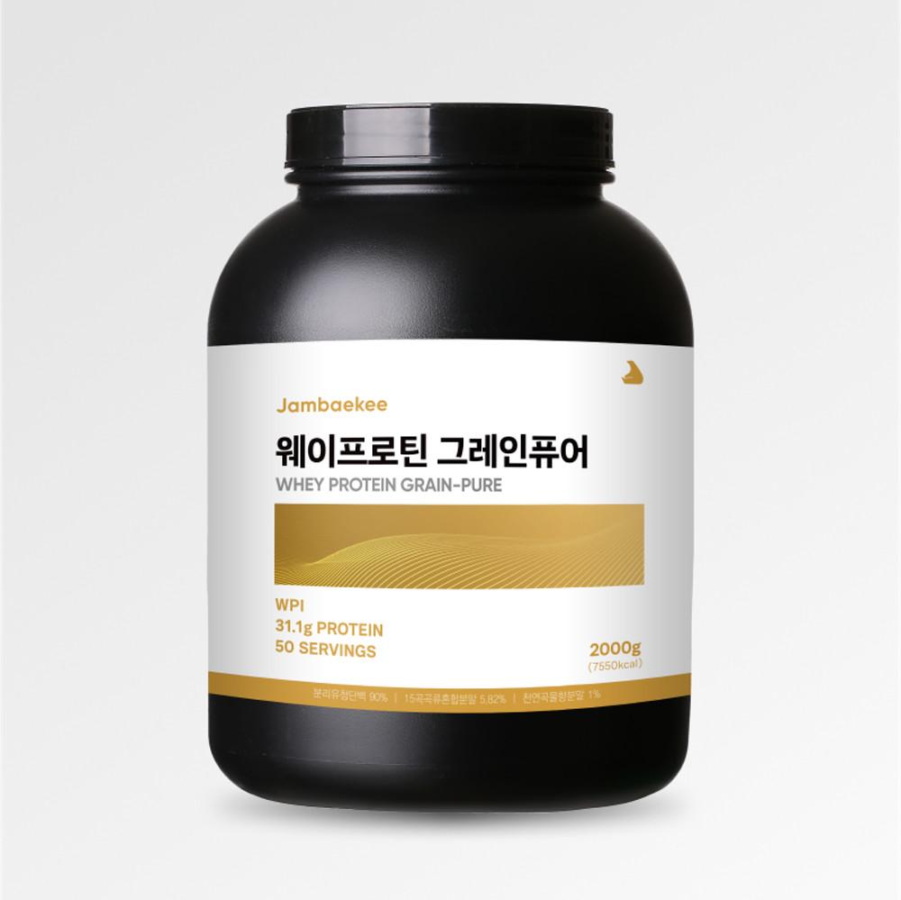 잠백이 단백질 보충제 웨이 프로틴 아이솔레이트 분리유청 곡물 2kg WPI 100%