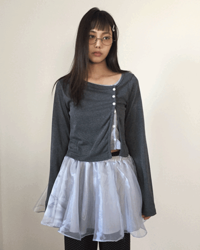 더기 바이어스 레이어드 가디건 (2color)