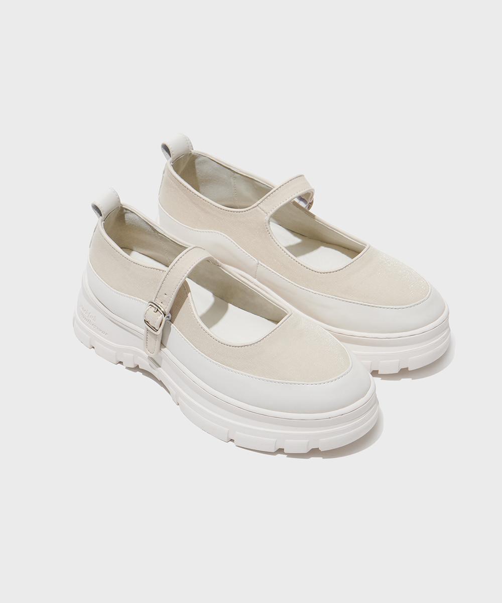 [바로배송] FLATFORM STRAP MARYJANES - VANILLA