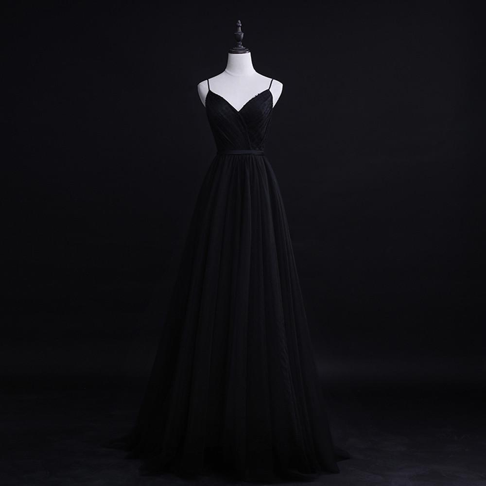 블랙드레스 스몰 셀프 웨딩 이브닝 파티 사진 촬영 2부 연예인 롱 드레스 wsd467