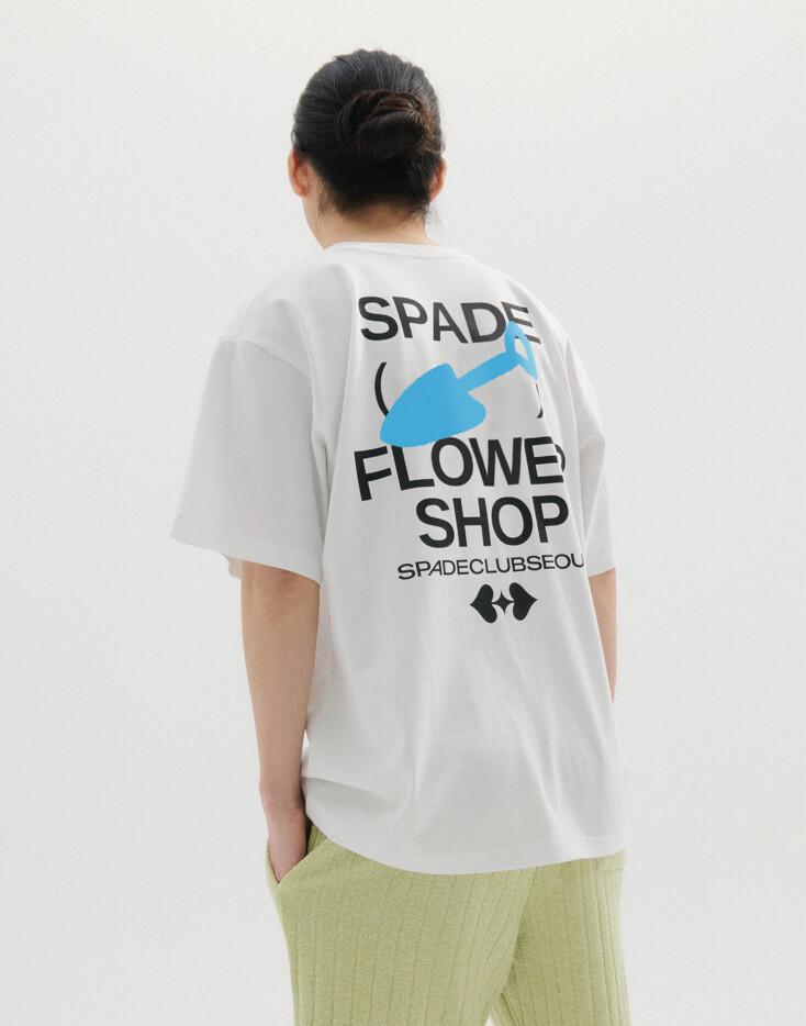 Spade Flower Shop T-shirt - White 스페이드 플라워 샵 티셔츠 SETS2E351WT