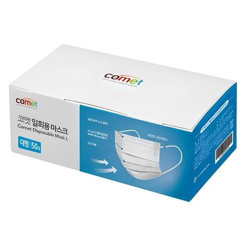 코멧 일회용 마스크, 50개입, 화이트, 1개