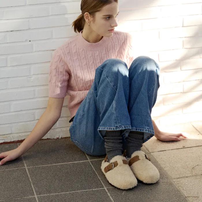 [단독] KM284 핸드메이드 2way 램 시어링 버클 클로그_3Colors